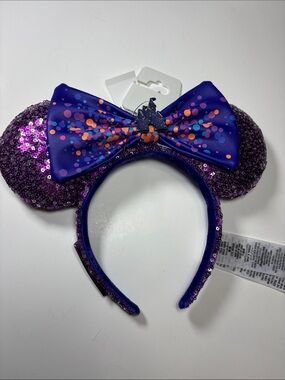 Loungefly Minnie Mouse Ears Headband 30th Anniversary Castle Sequin Disneyland